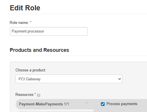 The necessary resource can be configured under the Roles.