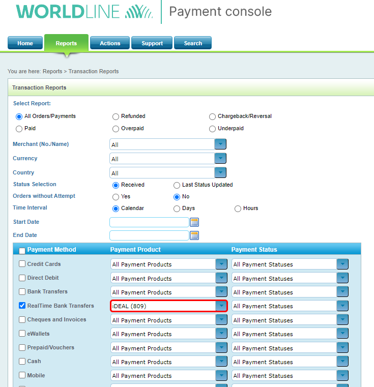 ideal-payment-console-reporting