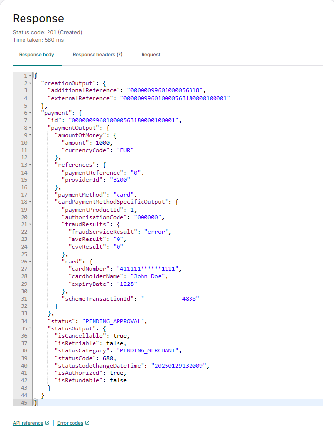 API response body validation