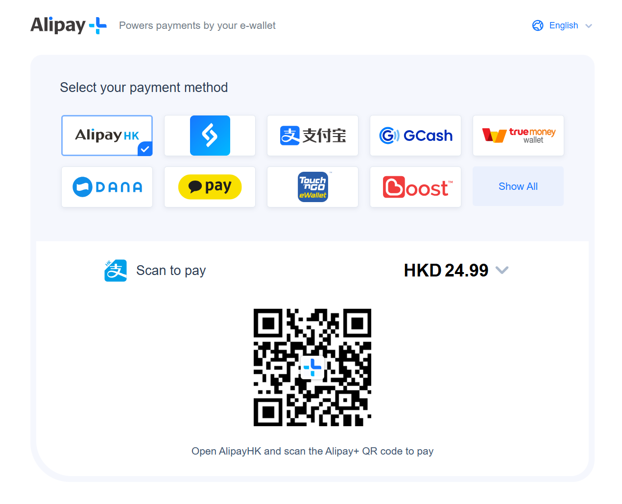 Alipay-plus-positive-testing-QR-code-on-provider-page