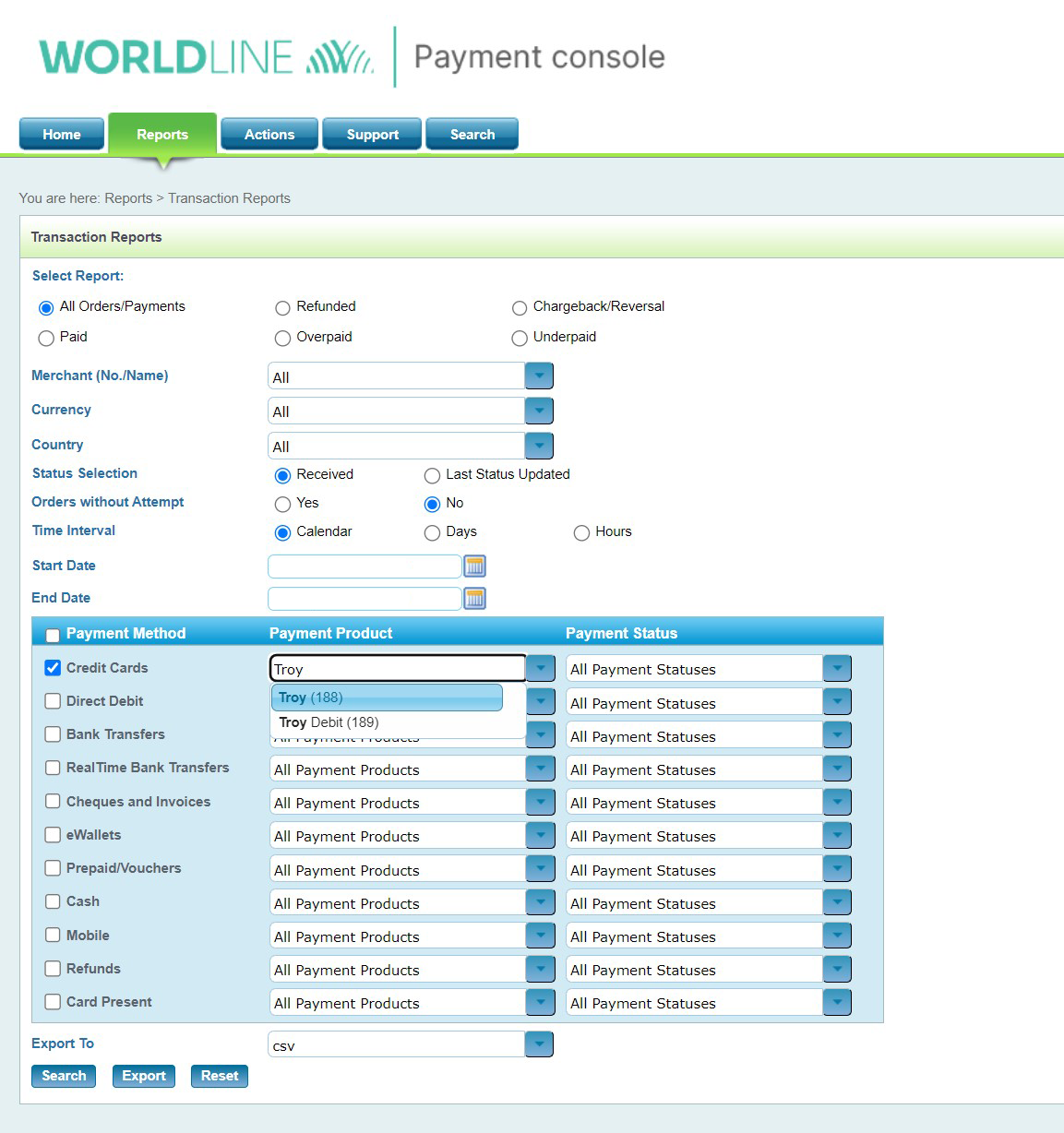 reporting-payment-console-troy