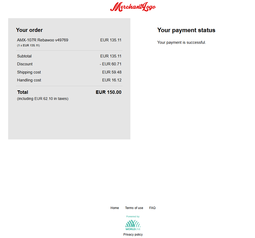 iDEAL payment status image